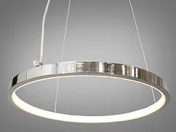 LED люстра в передпокій, 26W, одне алюмінієве кільце, колір-хром