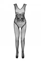 Бодістокінг Passion ECO BS003, чорний, One Size, відкрита промежина, імітація корсета і панчіх - мініатюра 3