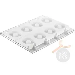 Форма для морозива Silikomart серія "Steccoflex" Donuts Набір для морозива на паличці 2 форми +1 таця +50 паличок (GEL13 DONUTS) - мініатюра 2