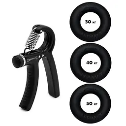 Набір кистьових еспандерів кільце+еспандер ножиці Power Grip Set1 NE-1587-60