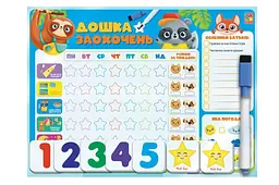 Магнітний планер VladiToys Дошка заохочень для дітей 3+ з маркером та магнітними цифрами (VT3601-24)