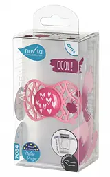 Силіконова ортодонтична пустушка Nuvita Air55 Cool Серця, 6-12 міс., рожевий (NV7084PY) - мініатюра 4