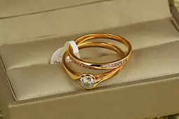 Кільце Xuping Jewelry подвійне Зіниця р 21 золотисте