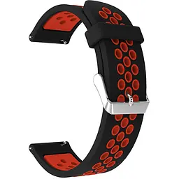 Ремінець силіконовий Boorui для годинника 20 мм Nike design чорний з червоним