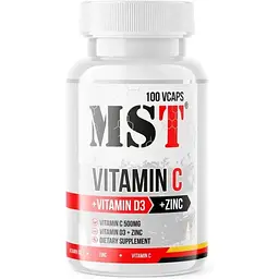 Амінокислота Vitamin C+D3+Zinc, 100 вегакапсул MST vit0003949 - мініатюра 2