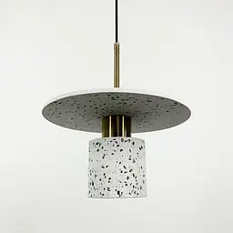 Підвіс Terrazzo Cylinder із білим бетонним плафоном 30 см в стилі Ар-деко Line.F MJ 162-300 WT - мініатюра 5