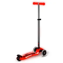 Самокат дитячий Micro Maxi Deluxe Glow LED Plus 3-колісний червона аура (MMD379) - мініатюра 3