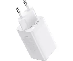 Зарядний пристрій 65 W 3 порти Baseus Gan 5 Pro CCGP120202 блок живлення білий - мініатюра 2