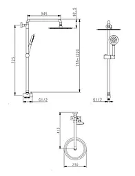 Душова система універсальна Lidz Aria 1120, Nickel (k35) LDARI1120NKS46112 - мініатюра 8