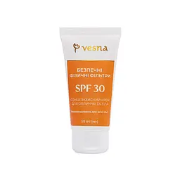 Сонцезахисний крем для обличчя та тіла SPF 30 Vesna 50 мл