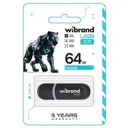 Flash Wibrand USB 2.0 Panther 64Gb Black - мініатюра 2