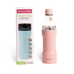 Термокружка 2 в 1 Kamille, 320 мл, рожевий (KM-2061-PK) - мініатюра 4
