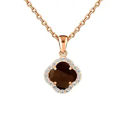Золотий кулон Конюшина з тигровим оком (з7374.5)