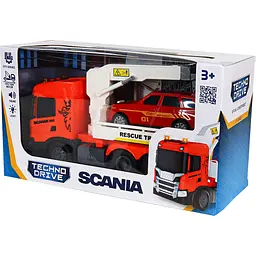 Автомодель TechnoDrive Big Truck Евакуатор Scania з машиною (6408KS) - мініатюра 11