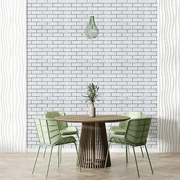 Самоклеюча 3D панель Sticker Wall 700х770х3мм Біла цегла смужка срібло 100-3 SW-00000752 - мініатюра 5