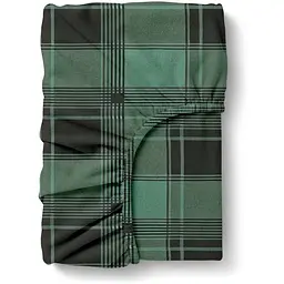 Простирадло Cosas на резинці фланель 80х160 forest tartan, зелений (Flannel_ForestTartan_80x160x20)