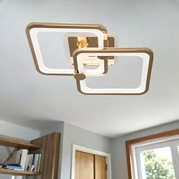 Сучасна стельова LED-люстра для дитячої Diasha 8208/2G LED 3color dimmer — золота, 50 Вт, 33×42 см - мініатюра 2