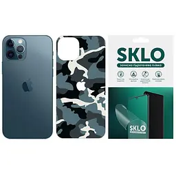 Захисна плівка SKLO Back (тил+лого) Camo для Apple iPhone 13 mini (5.4) Блакитний / Army Blue