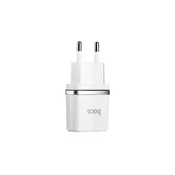 Мережевий зарядний пристрій 2USB Hoco C12 2.4A White + USB Cable iPhone 6 - мініатюра 3