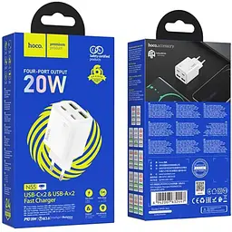 Мережевий зарядний пристрій Hoco N55 Fundador 20W White [125144] - мініатюра 3