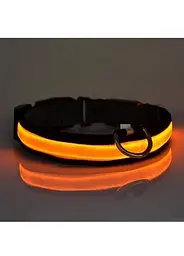 Світлодіодний водонепроникний нашийник на акумуляторі з USB для котів і собак жовтий - мініатюра 2