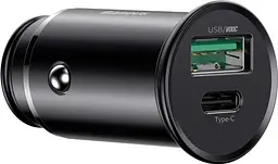 Автомобільний зарядний пристрій Baseus Circular Metal PPS Quick Charger 30W Support VOC CCYS-C01 Black - мініатюра 2