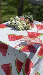 Водовідштовхувальна Скатертина Принт Кавуни 140х100 см (+ 2 серветки 30х40) - мініатюра 2