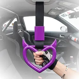Цурікава сердечко фіолетове з чорним ремінцем (японський поручень JDM)