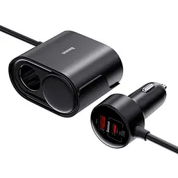 Автомобільний зарядний пристрій Baseus High Efficiency Pro 1-for-2 Car Cigarette Lighter 30W C00455300121-00 Black - мініатюра 2