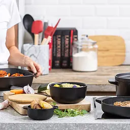 Миска з кришкою KitchenAid Matte Oven-to-table з чорного керамограніту 15 см 1 л (CC004972-001) - мініатюра 7