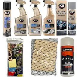 Набір автомобіліста для догляду за авто після миття K2 Wash №3 7 шт.