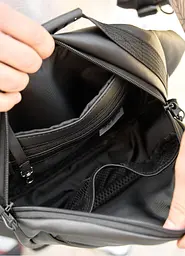 Сумка через плече бананка Sambag Flex чорна 30 × 17 × 10 см (85351001m) - мініатюра 6