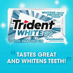 Жувальна гумка Trident White Wintergreen Sugar Free Gum 1шт - мініатюра 3