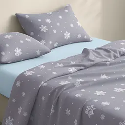 Дитяча постільна білизна фланель в ліжечко SNOWFLAKES FROST CS5 COSAS (4822052477151) - мініатюра 2