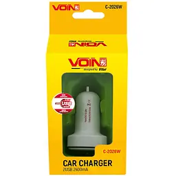 Автомобільний зарядний пристрій Voin 2USB 12/24V - 5V 2.4A (C-2026W) - мініатюра 3