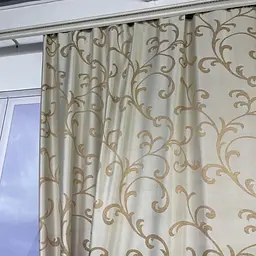 Жакардові штори золотистого кольору з вензелем на тасьмі 2шт. 150х270 ALBO pbe0052396 - мініатюра 2