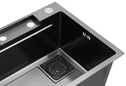 Кухонна мийка Kroner KRP Schwarze - SET7546HM PVD (3.0/0.7 мм) (CV032277) - мініатюра 4