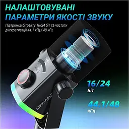 Мікрофон Fifine AmpliGame AM8PROT RGB Black [156095] - мініатюра 12