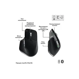 Комплект Logitech MX Keys S Combo для MAC Bluetooth/Wireles UA Space Grey (920-012845) - мініатюра 3