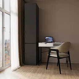 Пенал с 4 полочками 40х50х210см Сірий темний