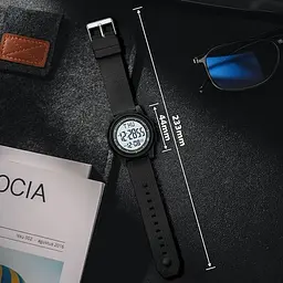 Aswan watch Цифровий годинник для чоловіків з будильником, світлом, датою, секундоміром, подвійним часом - мініатюра 4