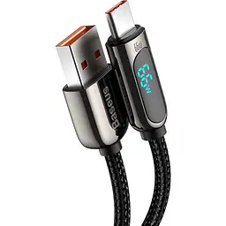 Кабель Baseus Display Fast Charging USB-A to USB-C 66W 1m Black (CASX020001) [113817] - мініатюра 5