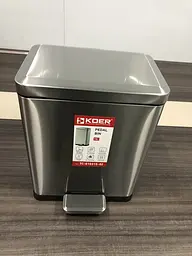 Відро для сміття з плавним закриттям прямокутне Koer TC-010315-02 15 л нержавіюча сталь KR5603, Нержавіюча сталь - мініатюра 8