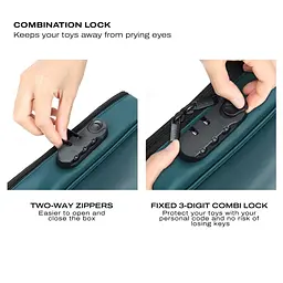 Кейс для игрушек с кодовым замком Dorcel Discreet Box Luxury Green - миниатюра 5