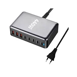 Зарядний пристрій XoKo 2xUSB-С PD100W + 3xUSB-С PD65W + 3xUSB QC18W 440W GaN (QC-400) - мініатюра 2