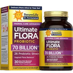Пробіотики для жінок 70 млрд КОЕ Renew Life Ultimate Flora Women's Vaginal Care Advanced Probiotic 30 капсул