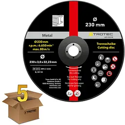 Круг відрізний по металу Trotec 230х22.23х3.2 (5 шт) (6225001211) - мініатюра 1