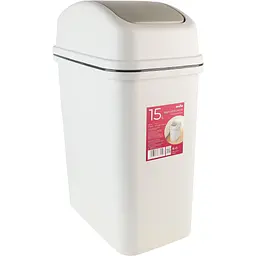 Відро для сміття MBM My Home з кришкою 15 л сіре (BIN-12 15L GRAY) - мініатюра 2