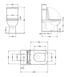 Унітаз підлоговий Qtap Crow Eco Rimless з сидінням Slim Duroplast/ Soft-close/ Quick Release QTCRO27W48750 - мініатюра 11