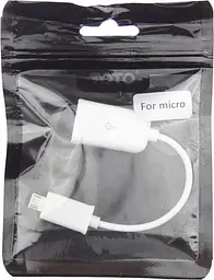 Кабель перехідник Toto OTG cable micro тато USB мама 0.16 m білий - мініатюра 2